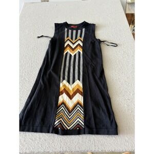 Missoni For Target Dress Womens Small Black Multi Chevron Knit Sweater Shift